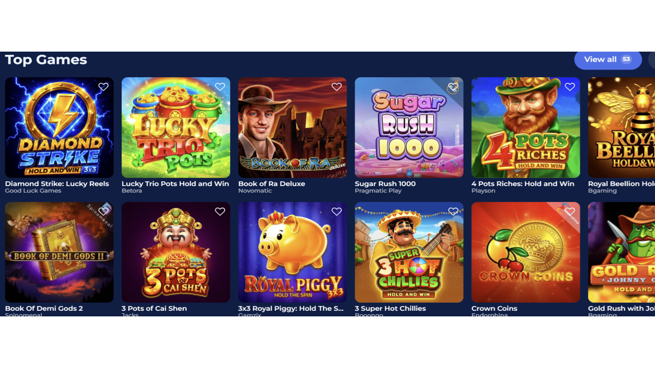 Carlospin Casino games